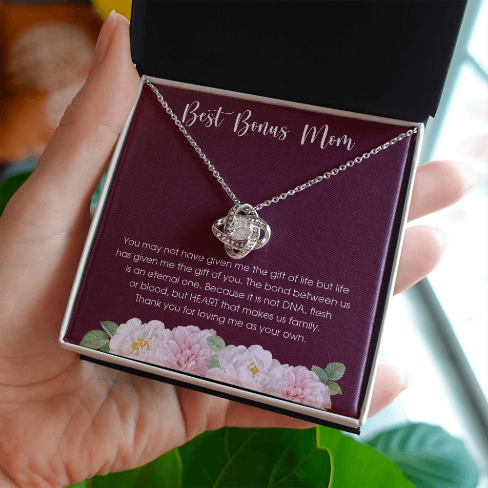 To My Bonus Mom Gift From Daughter - Love Knot Necklace