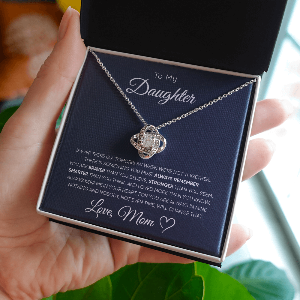 To My Daughter Gift From Mom -  Love Knot Necklace