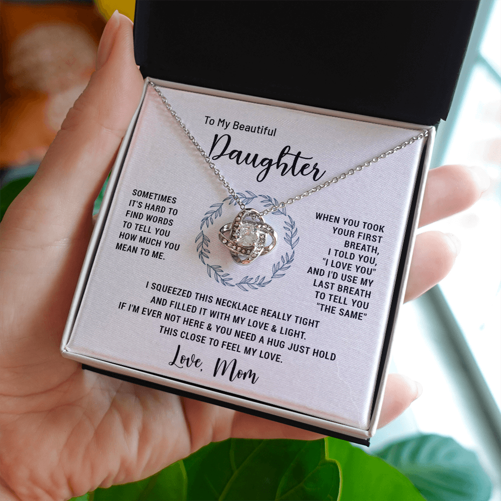 To My Daughter From Mom - Love Knot Necklace