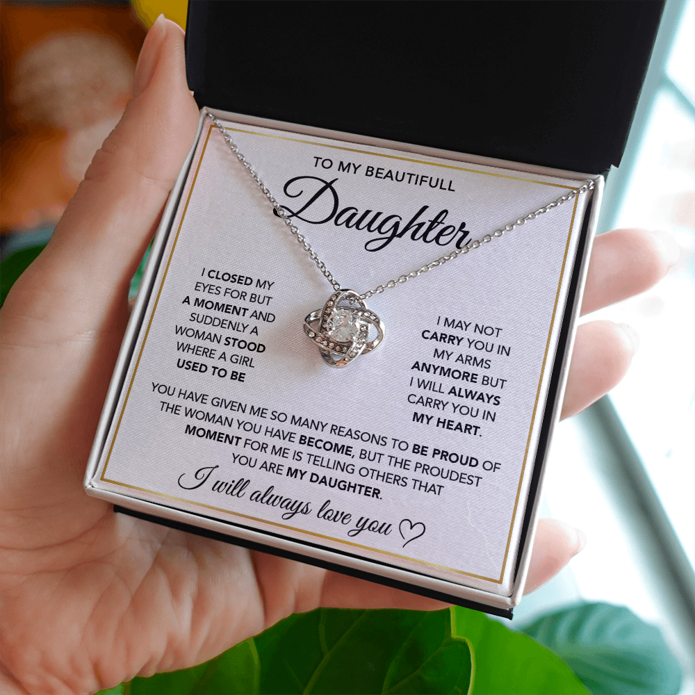 To My Daughter From Mom - Love Knot Necklace