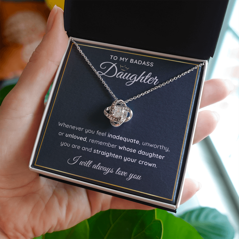 To My Daughter Gift From Mom -  Love Knot Necklace