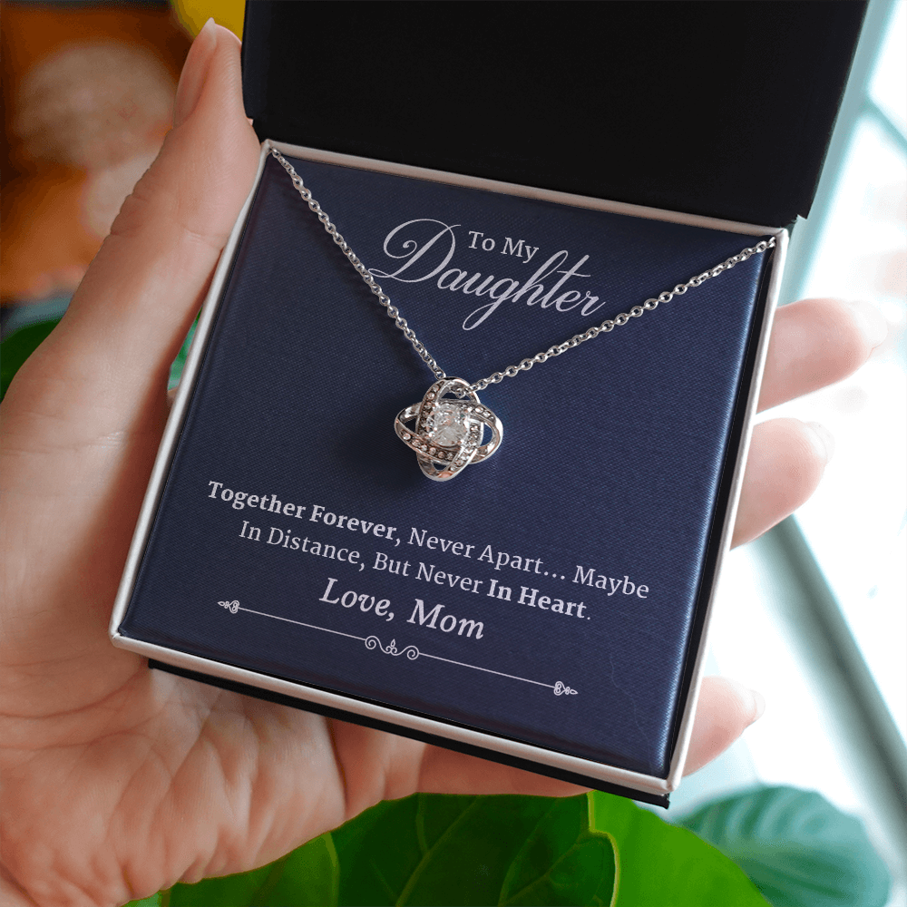 To My Daughter Gift From Mom -  Love Knot Necklace