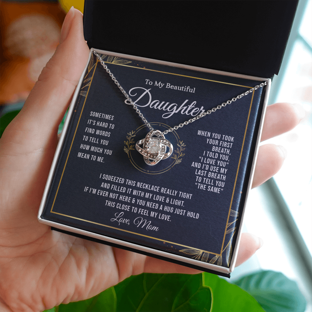 To My Daughter From Mom - Love Knot Necklace