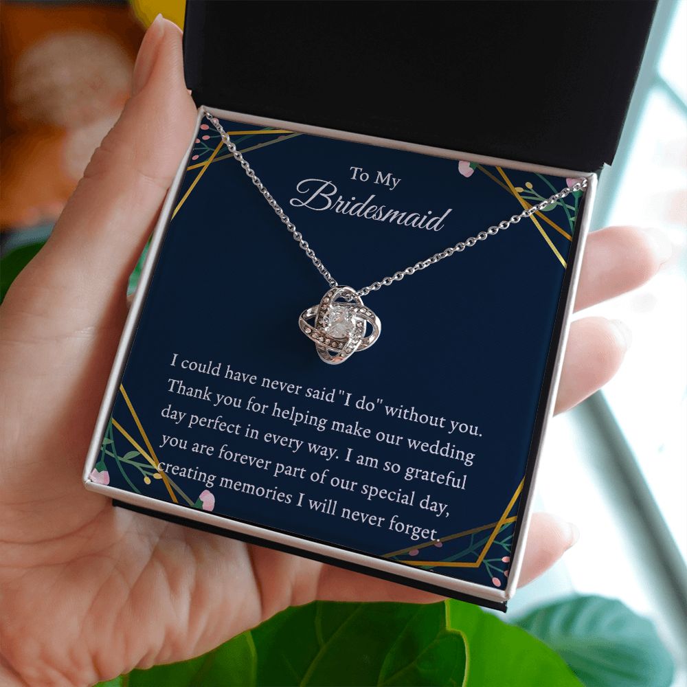 Bridesmaid - Love Knot Necklace - B0BHPVB256