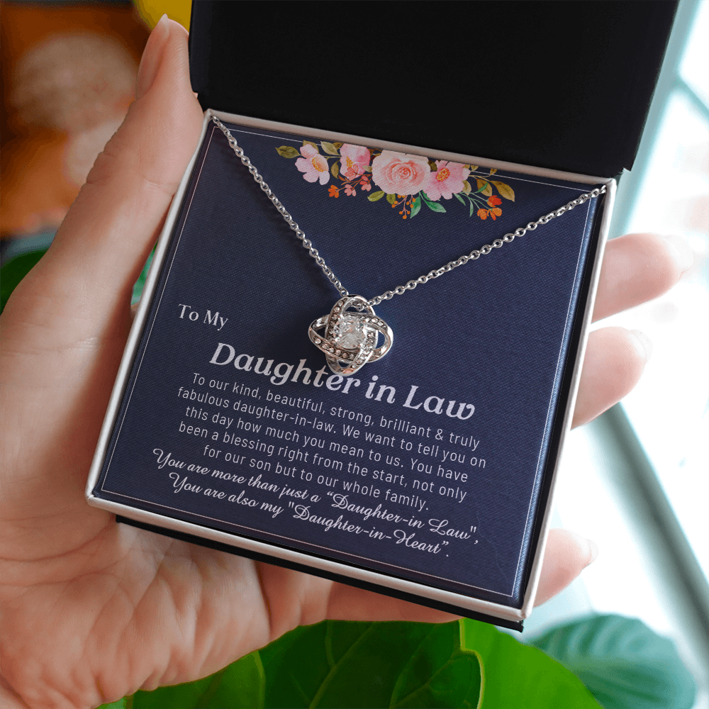 To My Daughter in law from Mother in Law- Love Knot Necklace