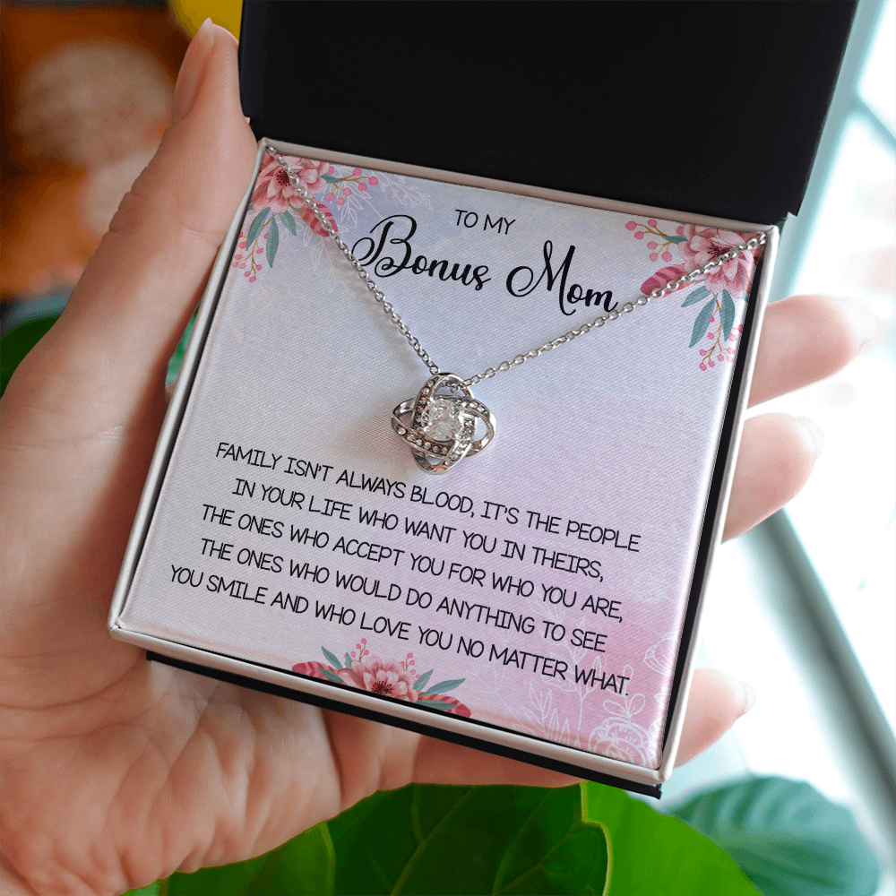 To My Bonus Mom Gift From Daughter - Love Knot Necklace