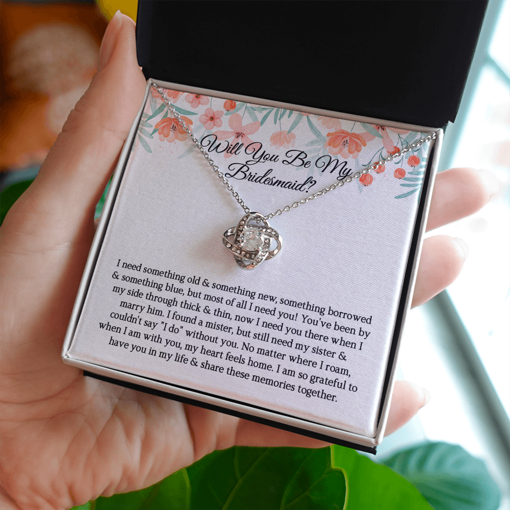 Gifts For Bridesmaid On Wedding Day - Love Knot Necklace