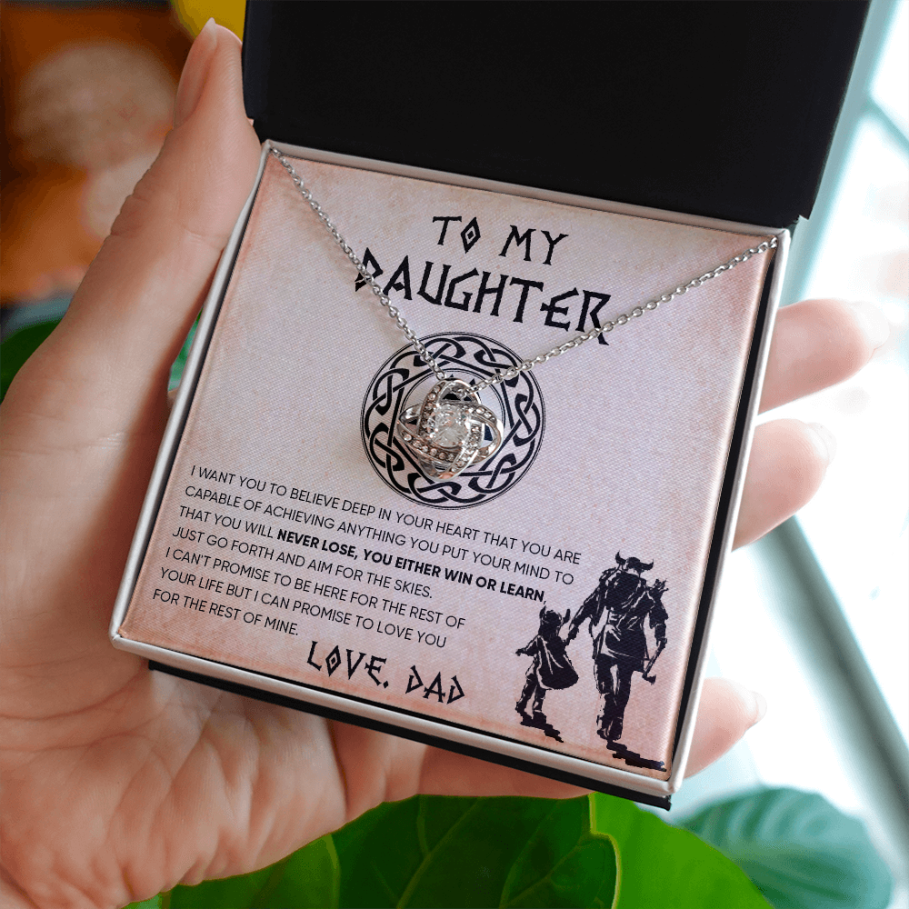 To My Daughter From Dad - Love Knot Necklace