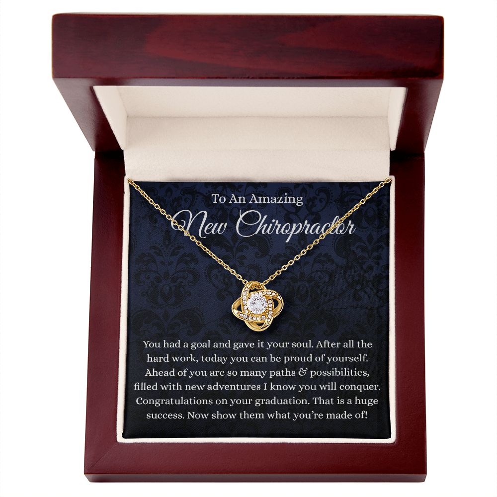 Chiropractor - Love Knot Necklace - B0BHPSDH48