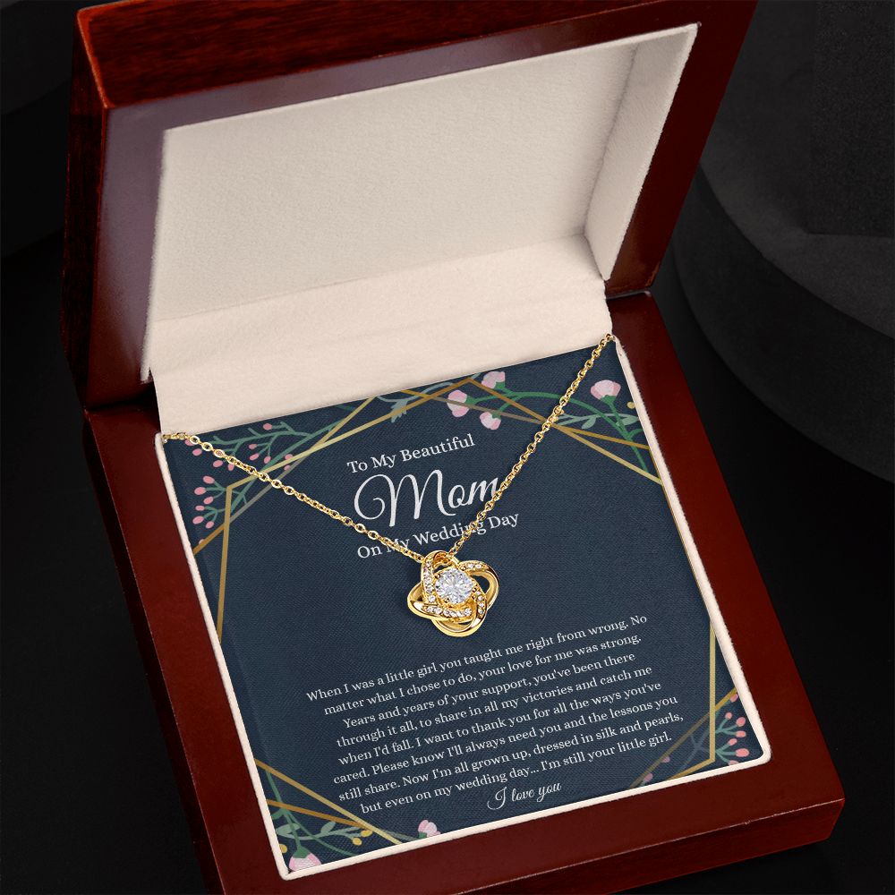 To My Beautiful Mom on Wedding Day Necklace - B0BHPTQM9P
