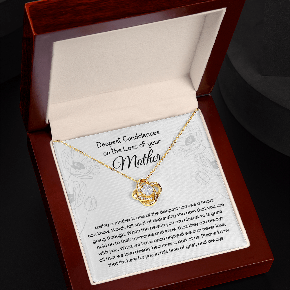 Memorial Necklace Gift for Loss of Mother - Love Knot Necklace