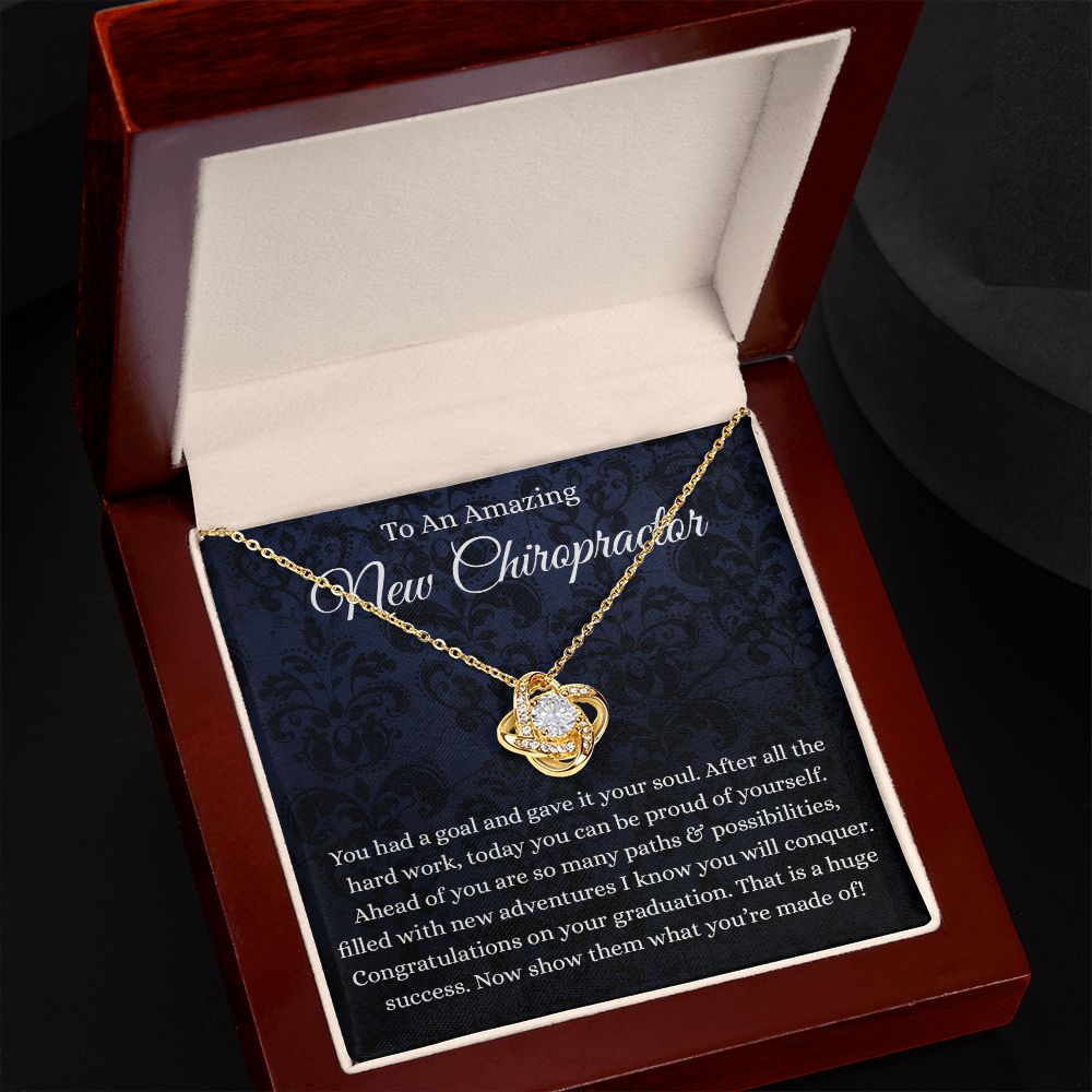 Chiropractor - Love Knot Necklace - B0BHPSDH48