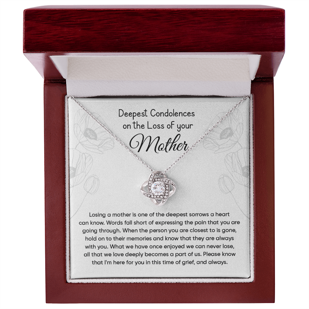 Memorial Necklace Gift for Loss of Mother - Love Knot Necklace