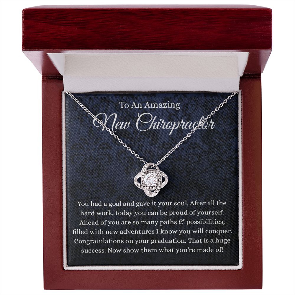 Chiropractor - Love Knot Necklace - B0BHPSDH48
