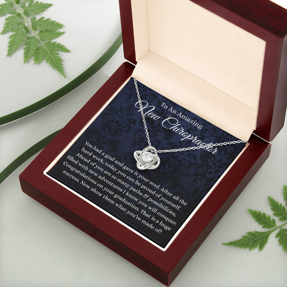 Chiropractor - Love Knot Necklace - B0BHPSDH48