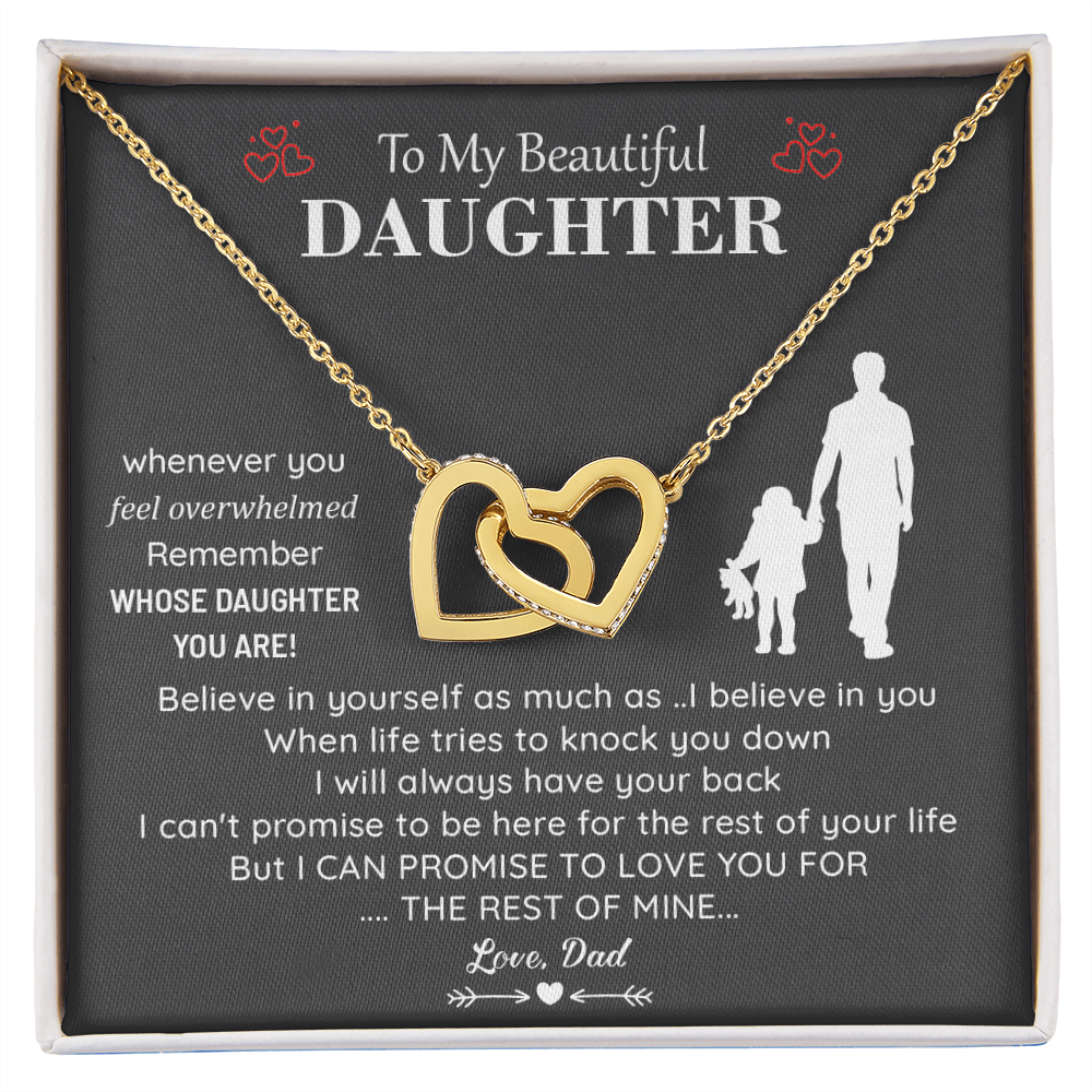 To My Daughter From Dad - Interlocking Heart Necklace