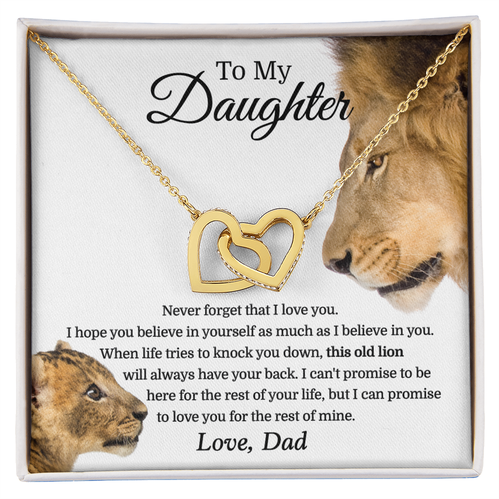 To My Daughter From Dad - Interlocking Heart Necklace