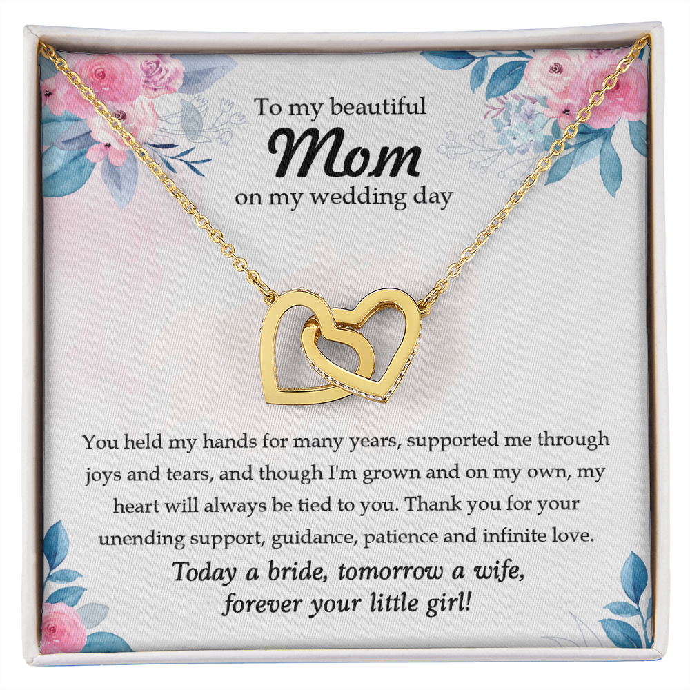 To My Mom On Wedding From Daughter - Interlocking Heart