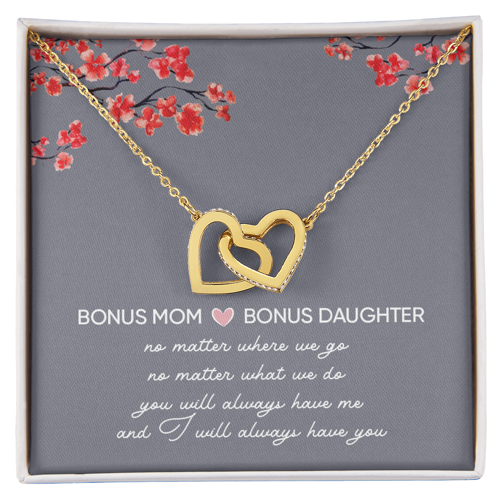 Bonus Daughter Gifts From Stepmom - Interlocking Hearts necklace