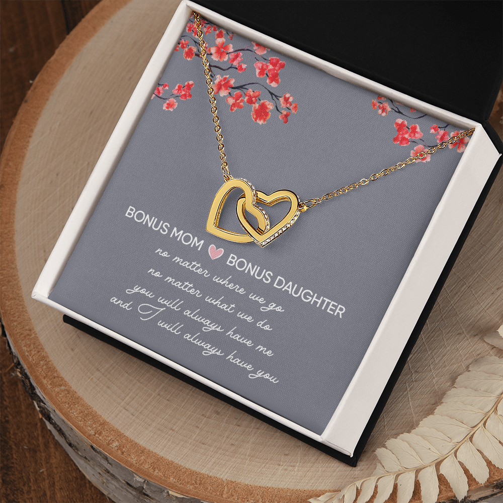 Bonus Daughter Gifts From Stepmom - Interlocking Hearts necklace