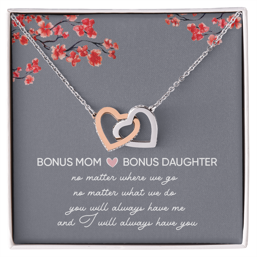 Bonus Daughter Gifts From Stepmom - Interlocking Hearts necklace