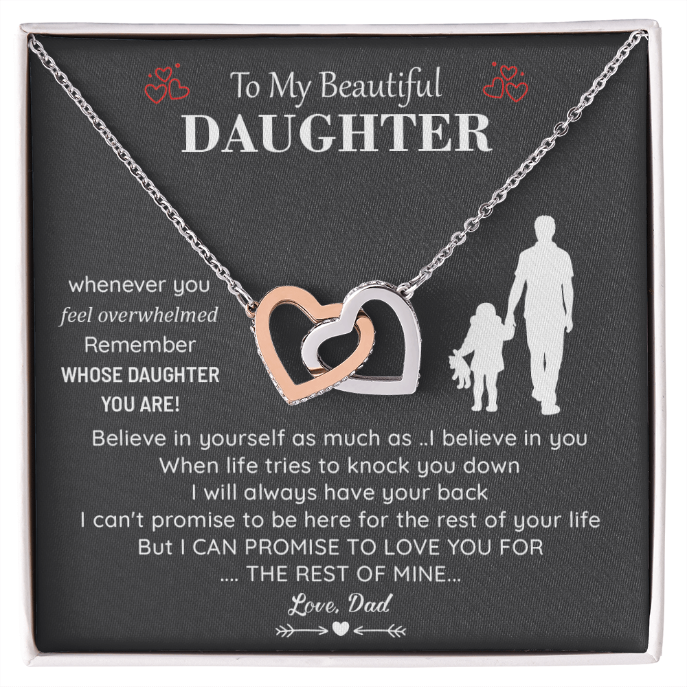 To My Daughter From Dad - Interlocking Heart Necklace