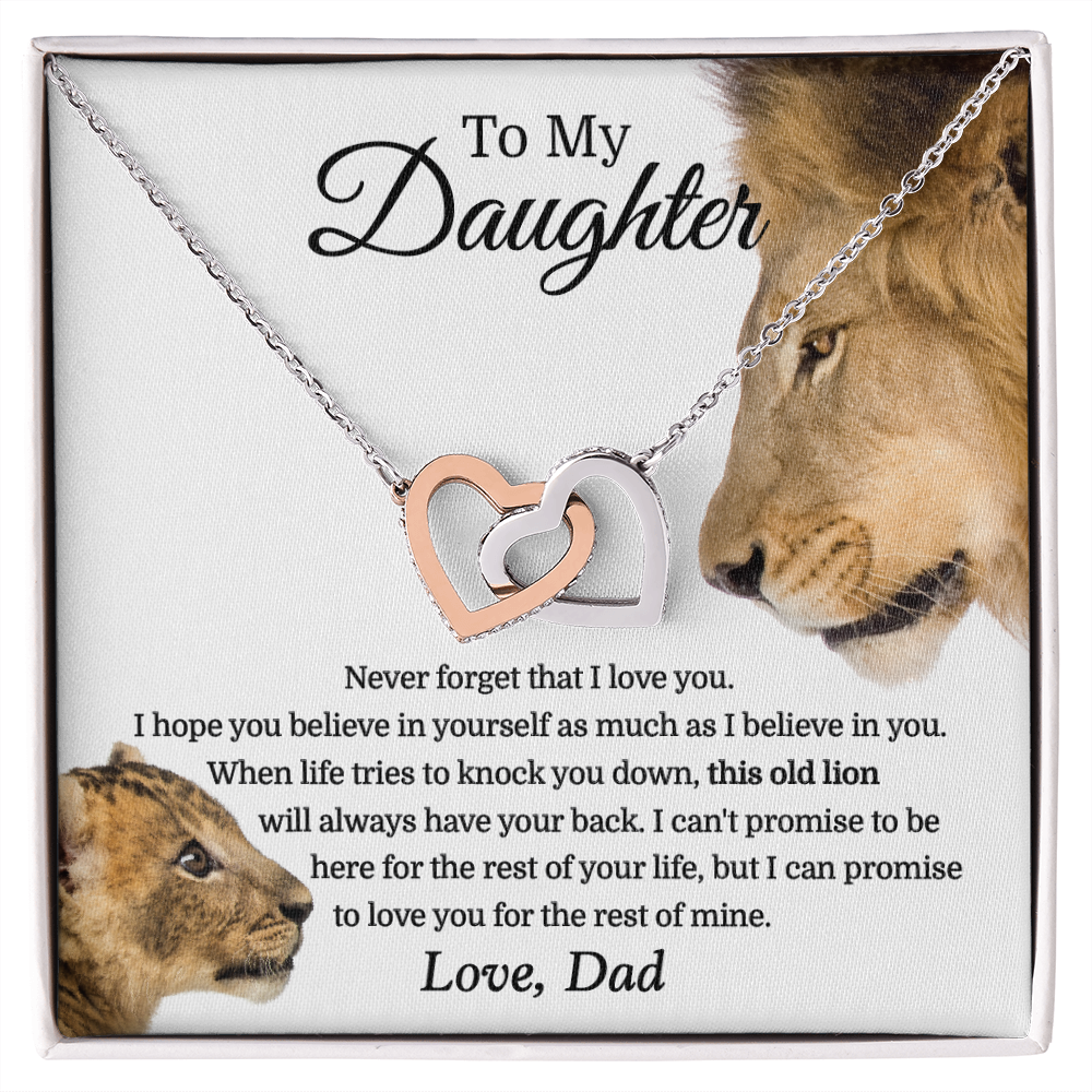 To My Daughter From Dad - Interlocking Heart Necklace