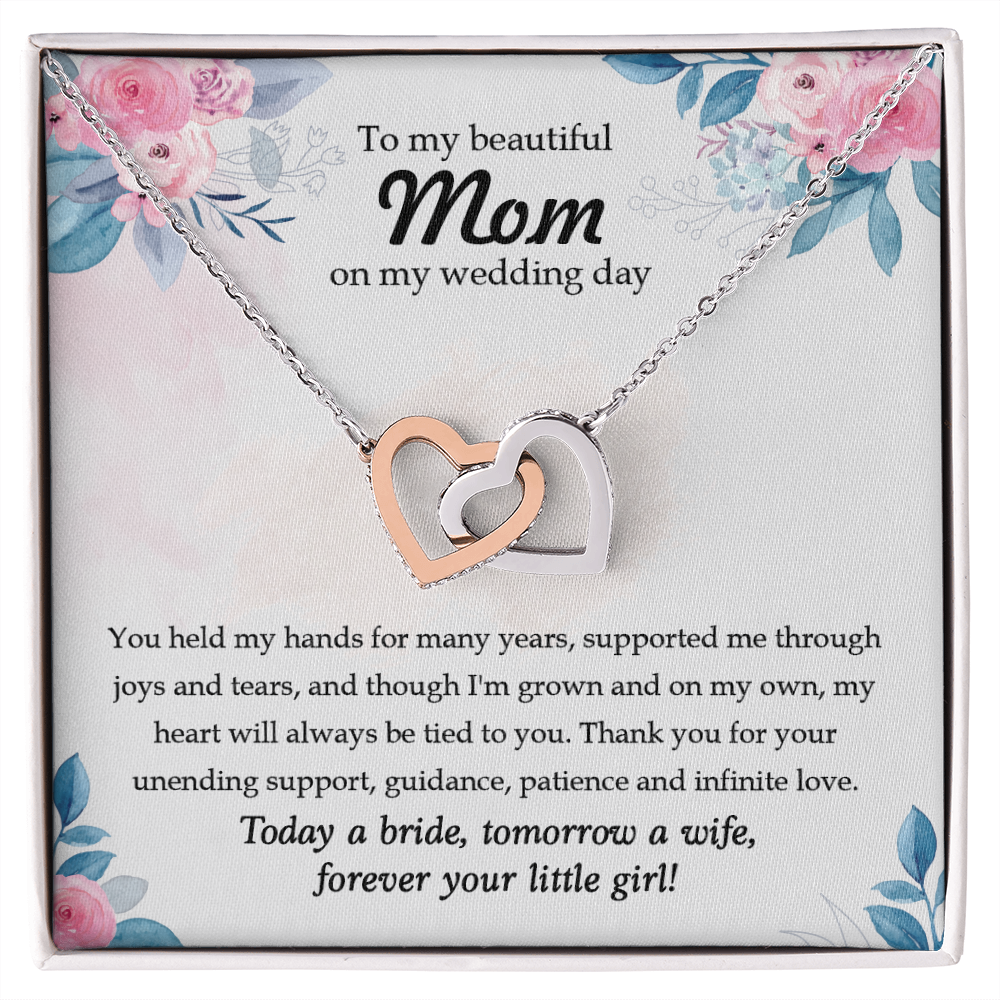 To My Mom On Wedding From Daughter - Interlocking Heart