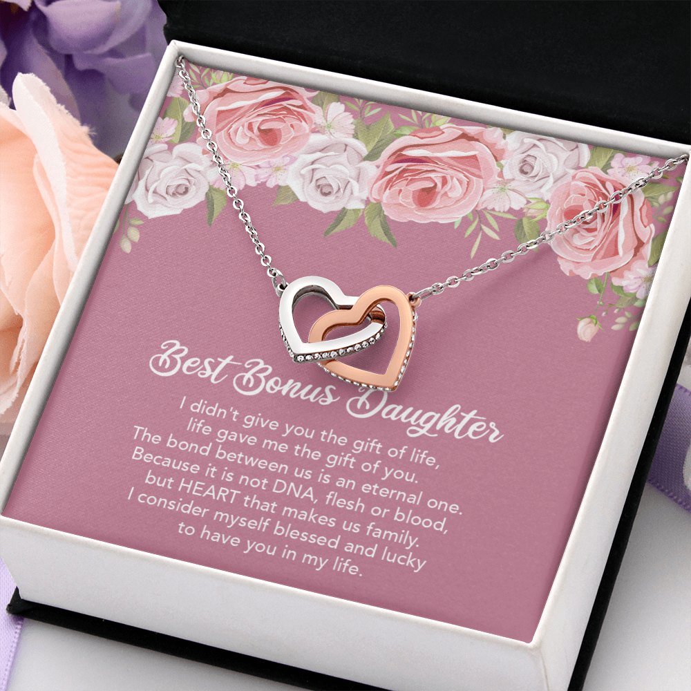 Bonus Daughter Gifts From Stepmom - Interlocking Hearts Necklace