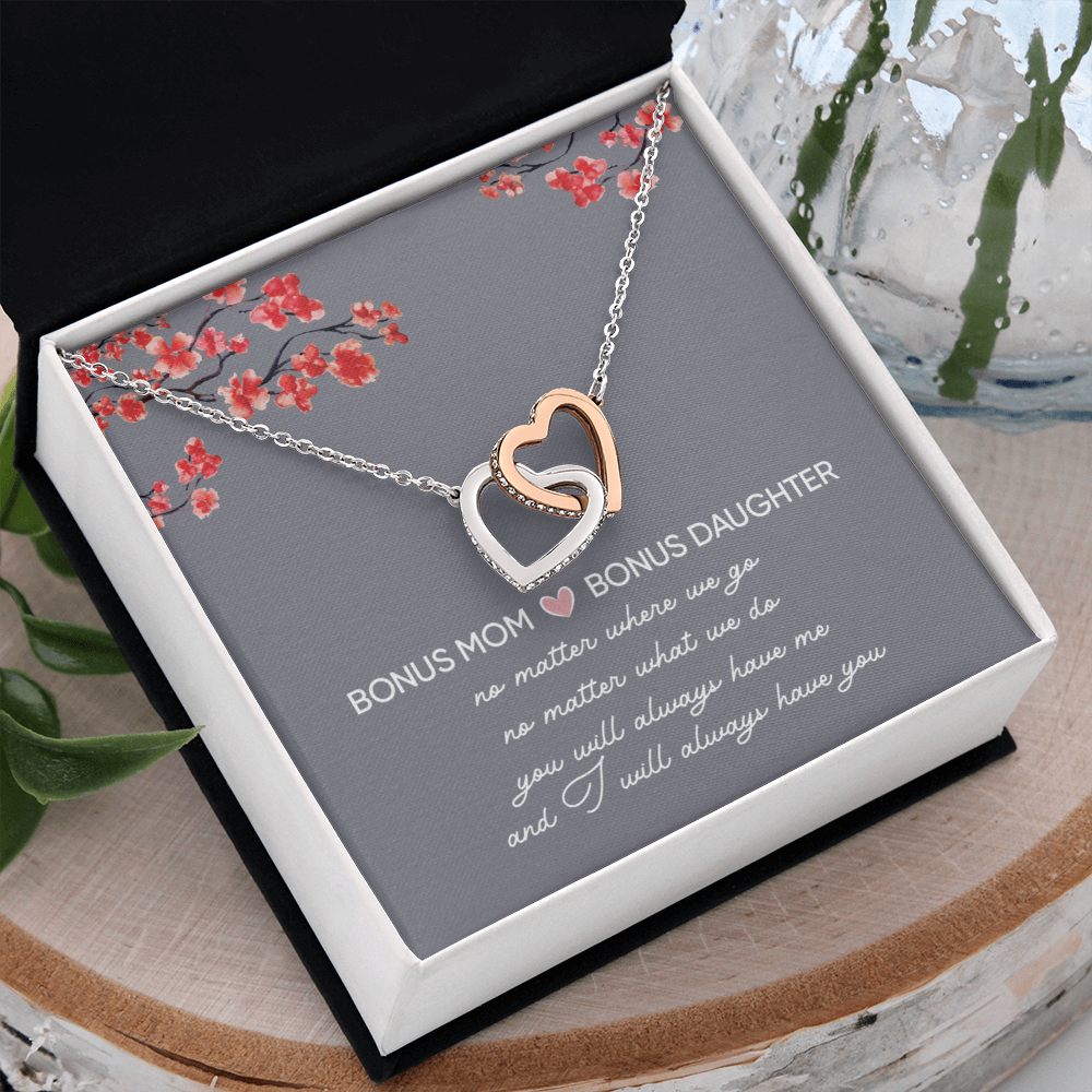 Bonus Daughter Gifts From Stepmom - Interlocking Hearts necklace
