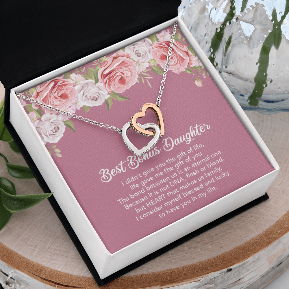 Bonus Daughter Gifts From Stepmom - Interlocking Hearts Necklace