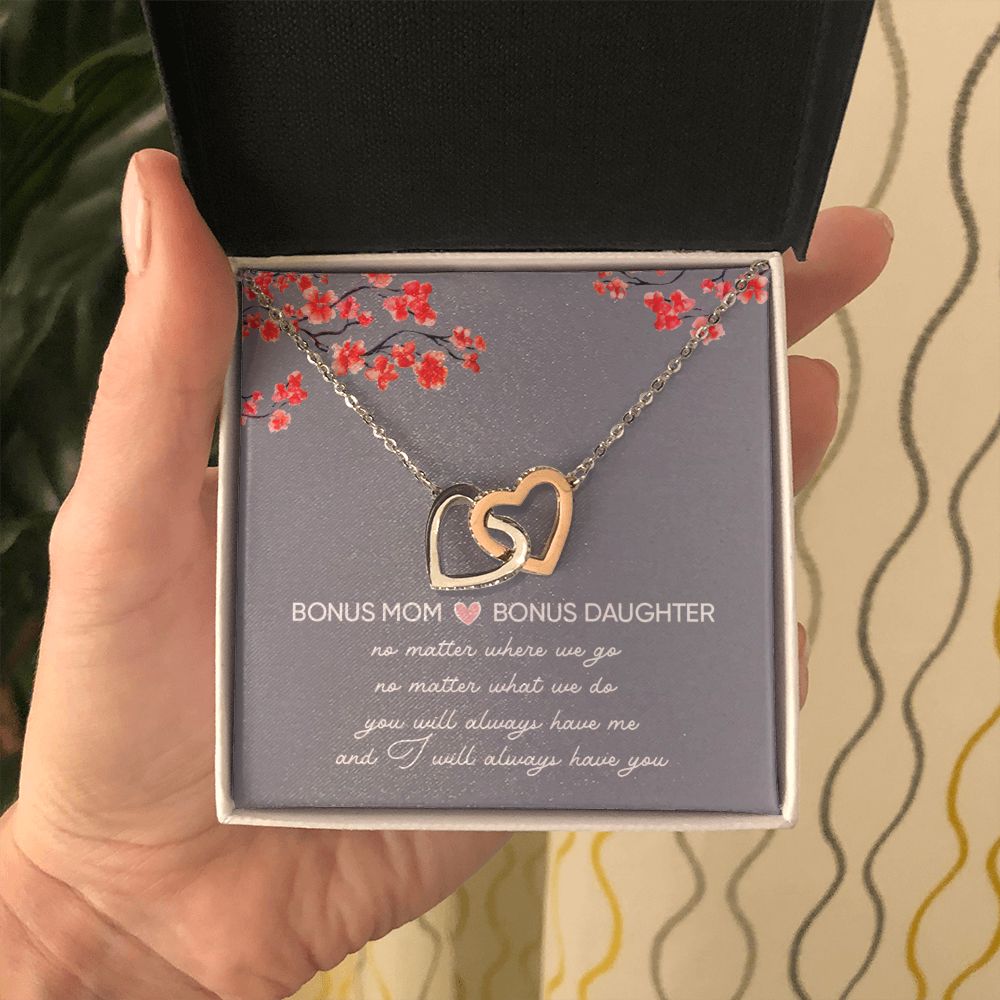 Bonus Daughter Gifts From Stepmom - Interlocking Hearts necklace