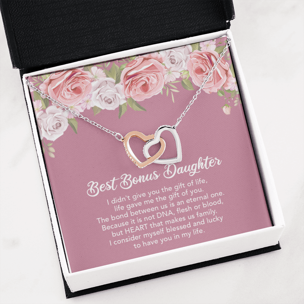 Bonus Daughter Gifts From Stepmom - Interlocking Hearts Necklace