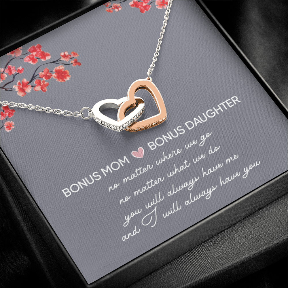 Bonus Daughter Gifts From Stepmom - Interlocking Hearts necklace