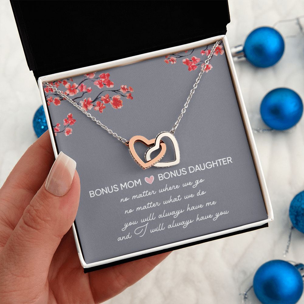 Bonus Daughter Gifts From Stepmom - Interlocking Hearts necklace