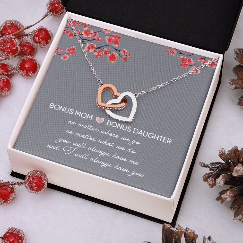Bonus Daughter Gifts From Stepmom - Interlocking Hearts necklace