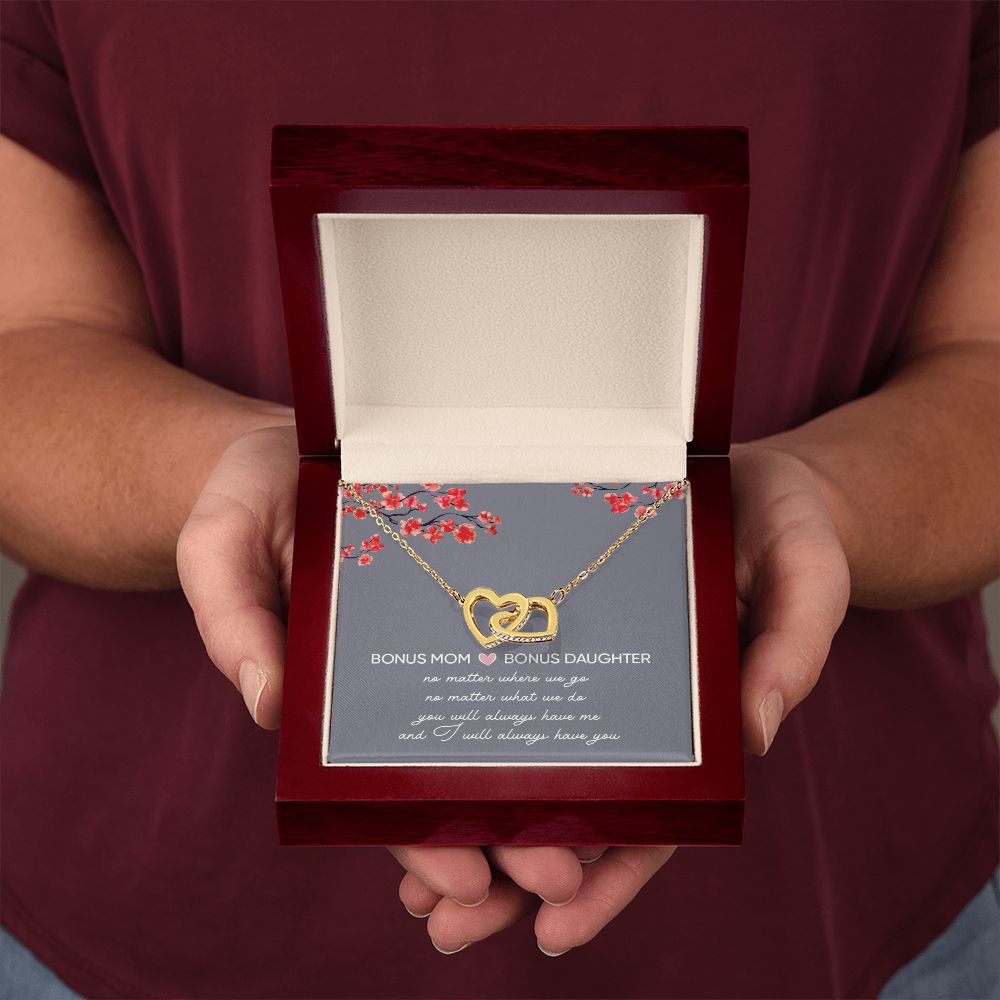 Bonus Daughter Gifts From Stepmom - Interlocking Hearts necklace