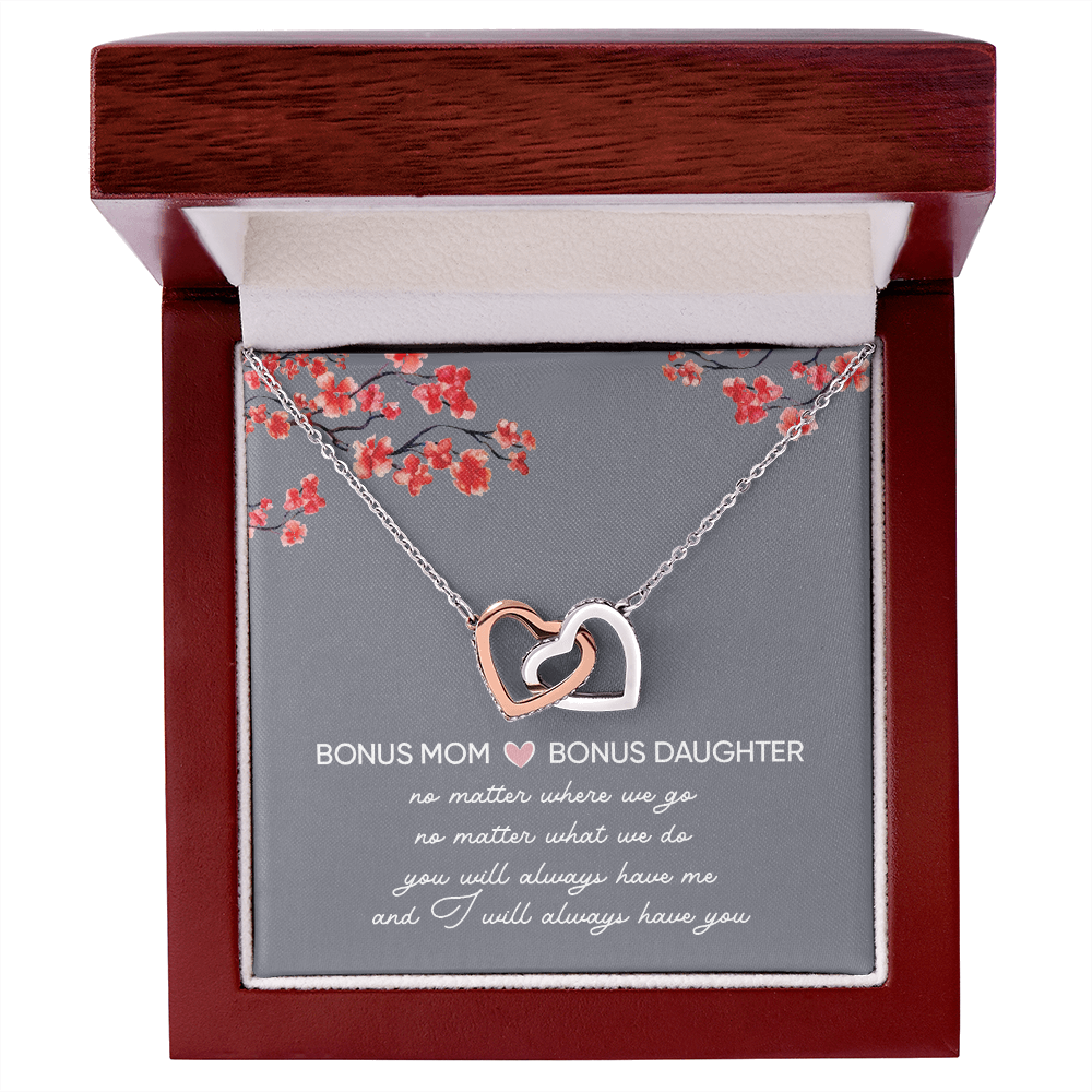 Bonus Daughter Gifts From Stepmom - Interlocking Hearts necklace
