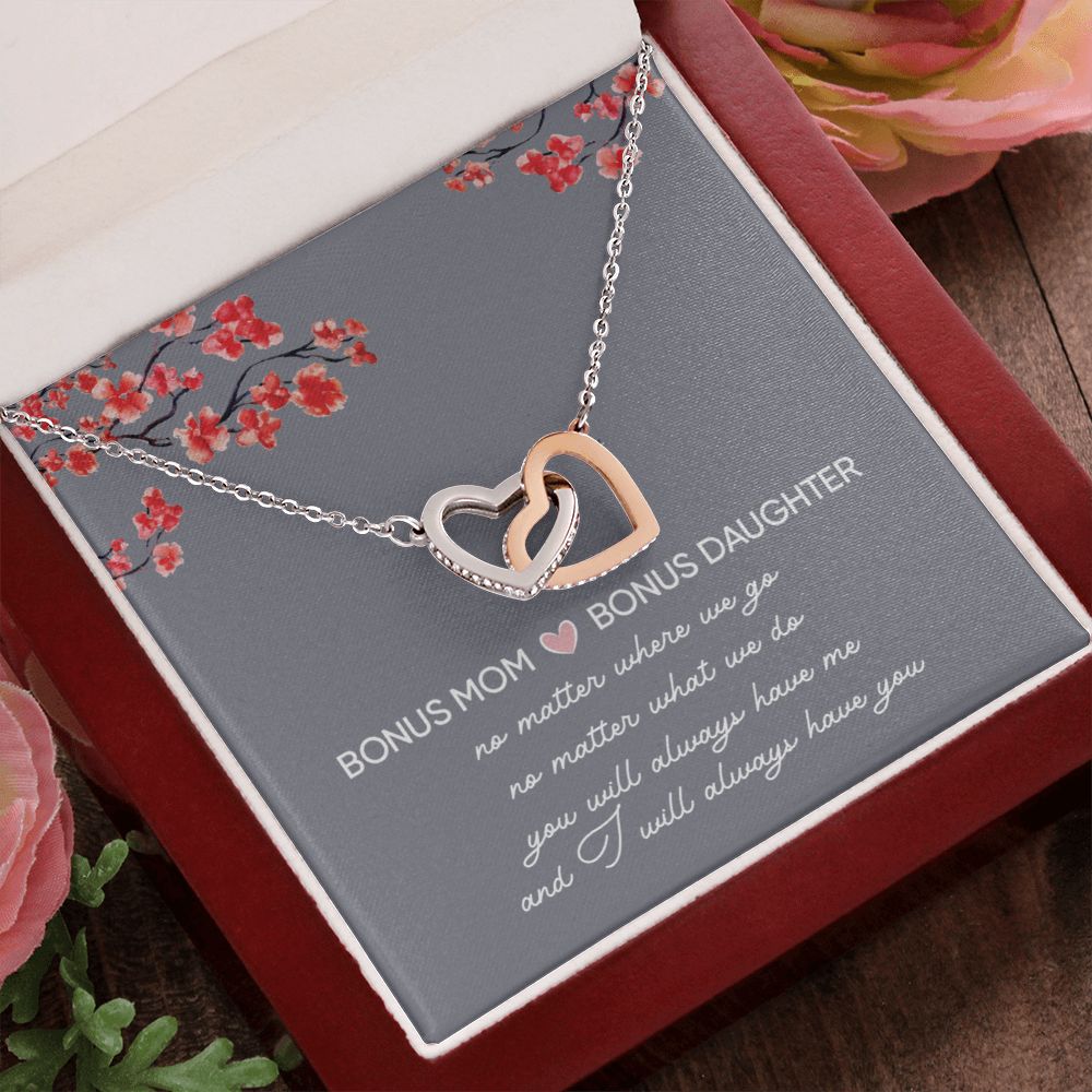 Bonus Daughter Gifts From Stepmom - Interlocking Hearts necklace