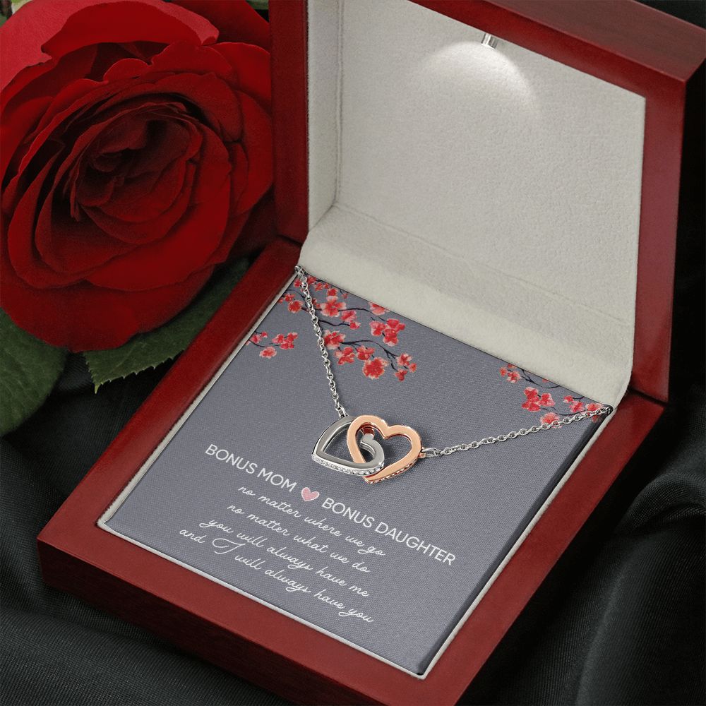 Bonus Daughter Gifts From Stepmom - Interlocking Hearts necklace