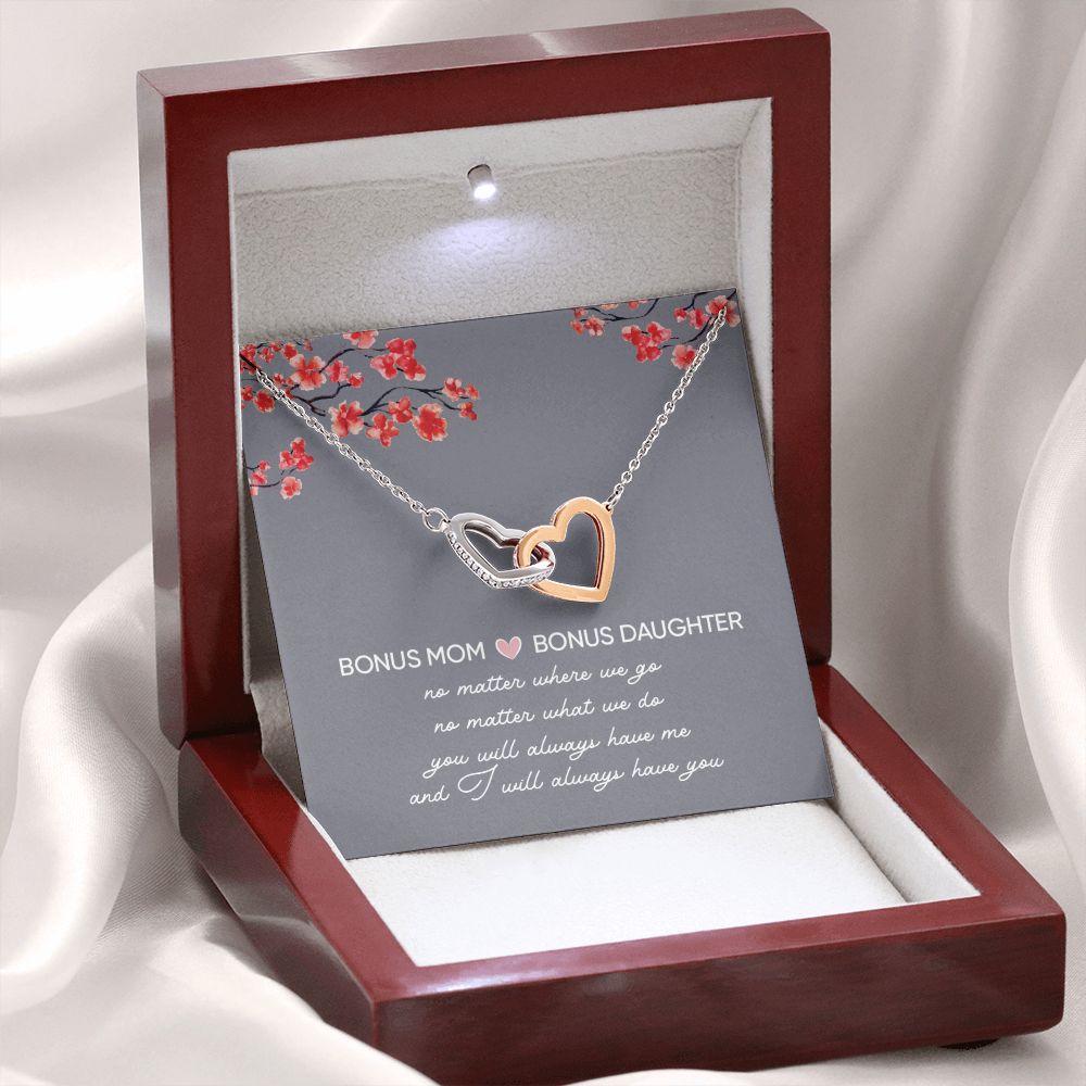 Bonus Daughter Gifts From Stepmom - Interlocking Hearts necklace