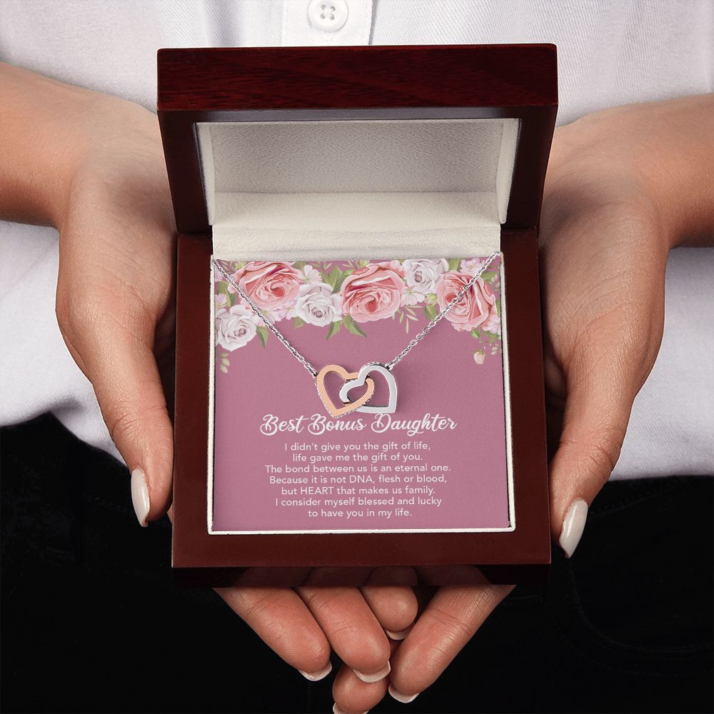 Bonus Daughter Gifts From Stepmom - Interlocking Hearts Necklace