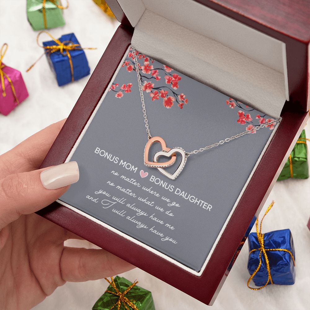 Bonus Daughter Gifts From Stepmom - Interlocking Hearts necklace