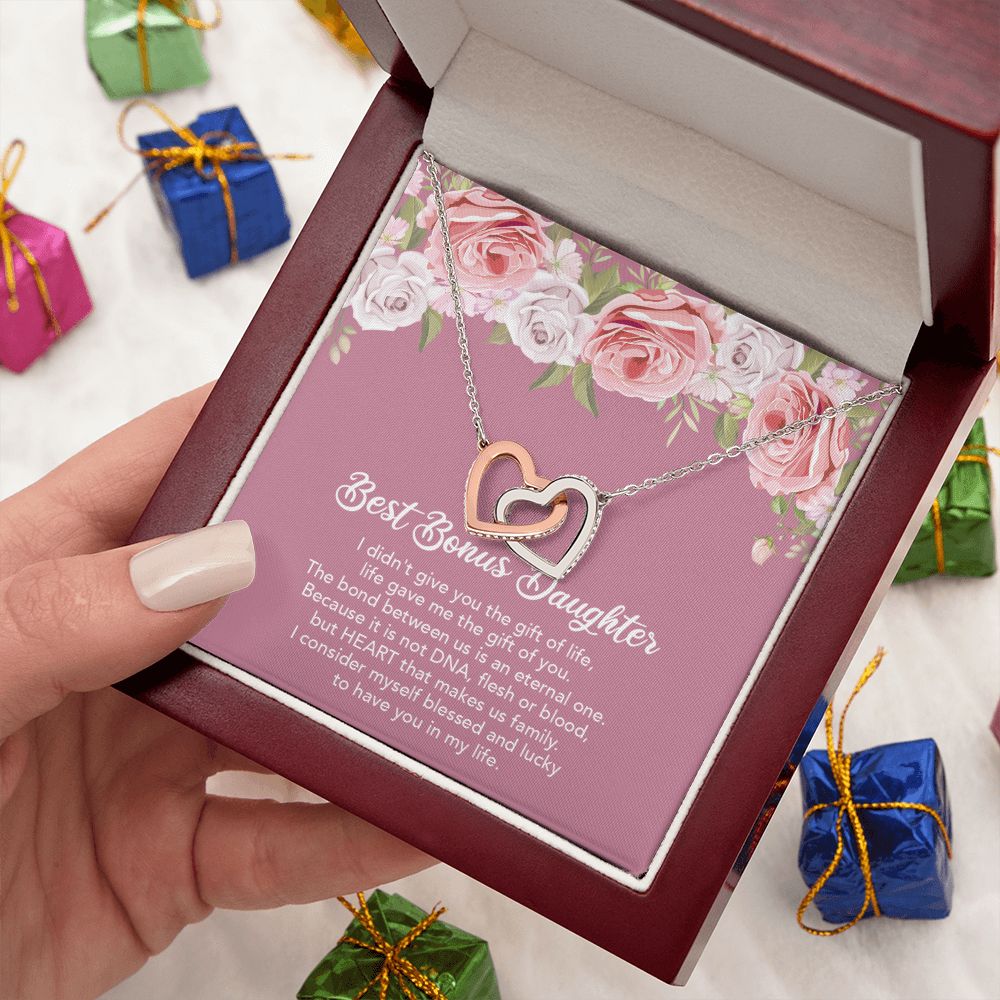 Bonus Daughter Gifts From Stepmom - Interlocking Hearts Necklace