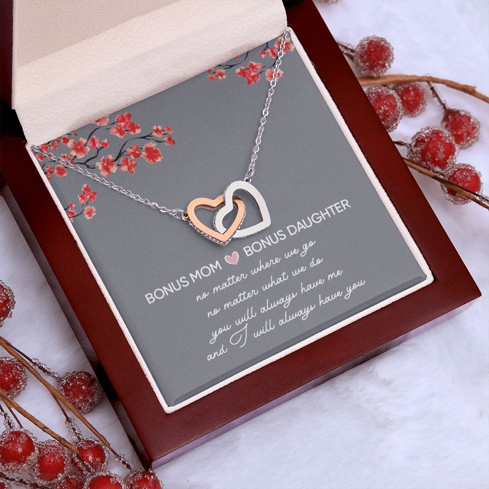 Bonus Daughter Gifts From Stepmom - Interlocking Hearts necklace