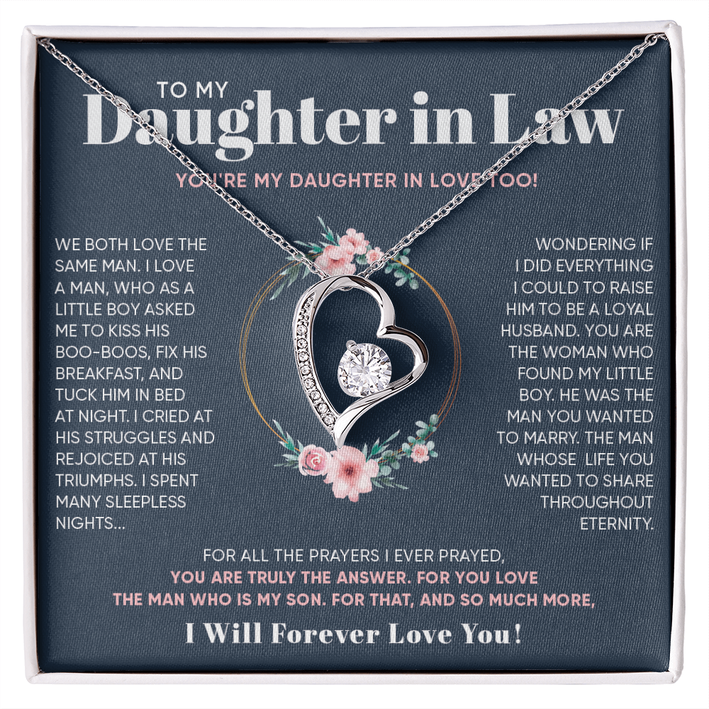 To My Daughter in Law Gift from Mother in law -  Forever Love Necklace