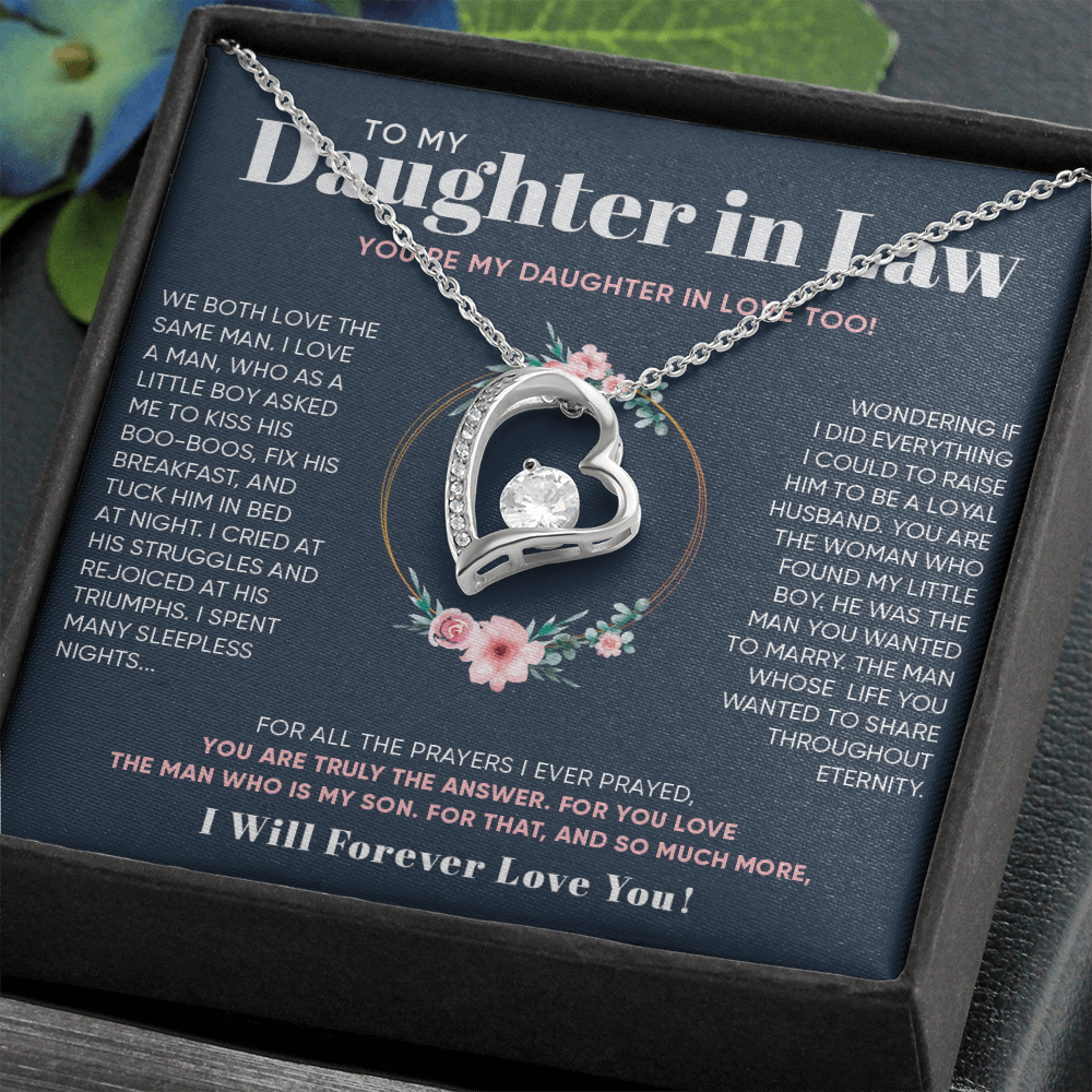 To My Daughter in Law Gift from Mother in law -  Forever Love Necklace