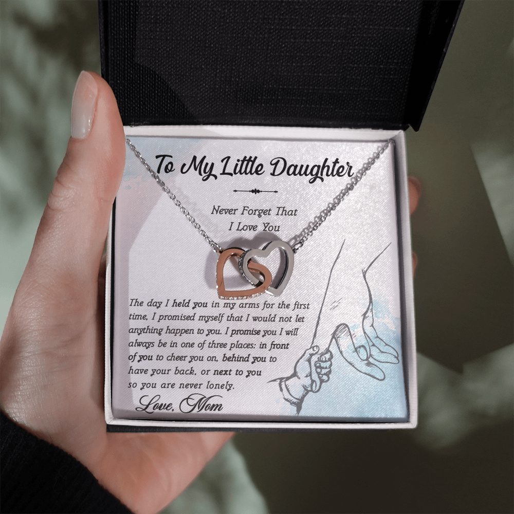 A Special Gift for Your Daughter - Interlocking Heart Necklace - Free shipping