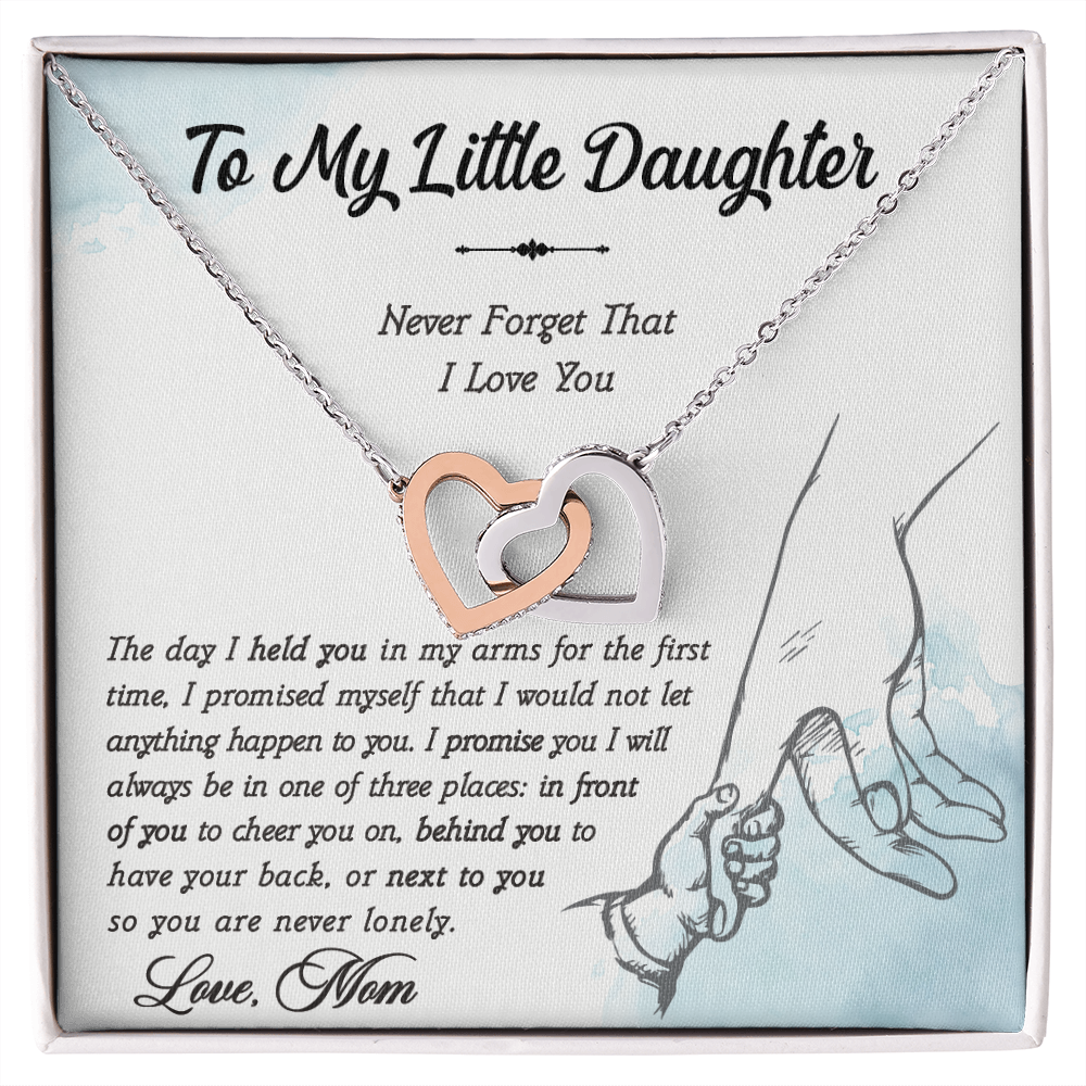 A Special Gift for Your Daughter - Interlocking Heart Necklace - Free shipping