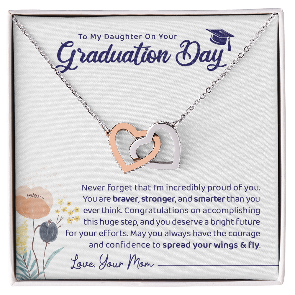 A Special Gift For Your Daughter on Graduation Day  -  Interlocking Heart Necklace - Free Shipping